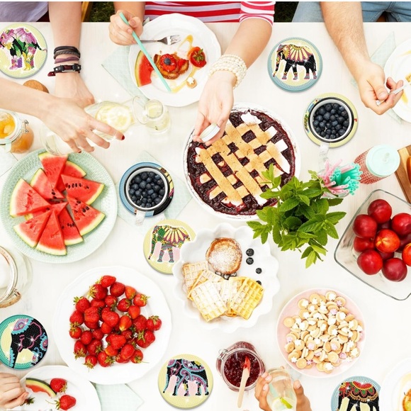 8 Pcs Elephant Diamond Art Coasters Kits with Holder - Picture 6 of 6